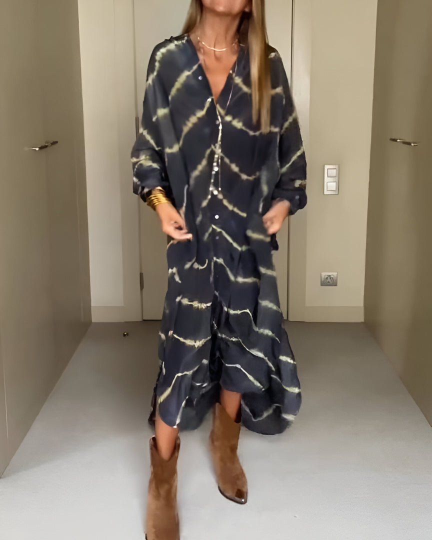 Junia | Boho Randig Maxiklänning
