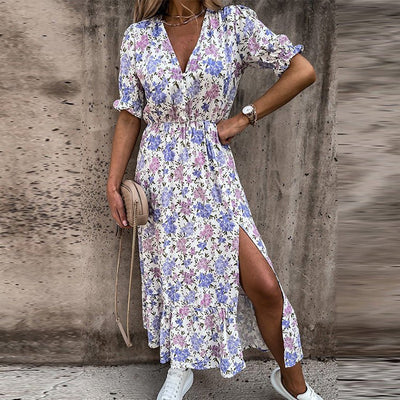 Naila | Elegant Blommig Klänning